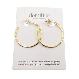 ROCKSBOX Demifine 18K Gold Plate Sterling Silver Hoop Earrings Dainty Classic